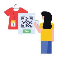 Qr Scan Modern flat illustration of qr scan vector