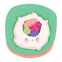 sushi kawaii seafood vector