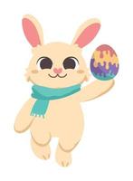 rabbit with easter egg vector