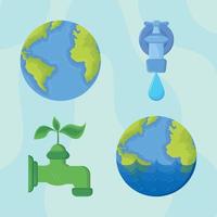 water day vector icons