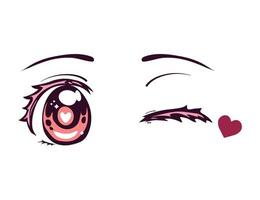 anime wink eye vector