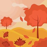 autumn landscape and trees vector