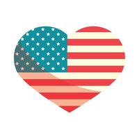 heart and America flag vector