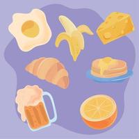 conjunto de comida vector