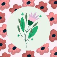 flower round badge vector