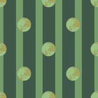 Planet earth engraved seamless pattern. Vintage sphere of world in hand drawn style. vector