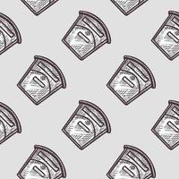 Mailbox engraved seamless pattern. Vintage letterbox in hand drawn style. vector
