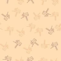 Mailbox with letter engraved seamless pattern. Vintage letterbox in hand drawn style. vector