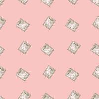 Mailbox engraved seamless pattern. Vintage letterbox in hand drawn style. vector
