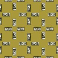 Mailbox engraved seamless pattern. Vintage letterbox in hand drawn style. vector