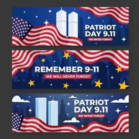 9 11 banner de construcción estadounidense vector