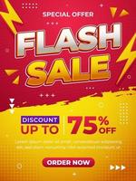 Modern Flash Sale Poster Template vector