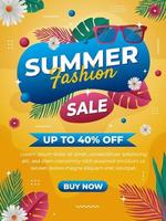 Summer Fashion Poster Template vector