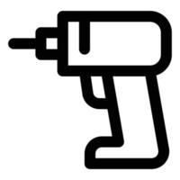 Construction Themed Line Style Drill Machine Icon vector