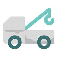 Construction Themed Flat Style Crane Truck Icon vector