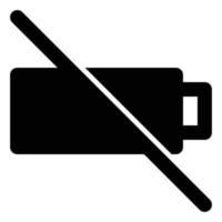 Empty Battery Solid Style Icon Empty States vector