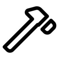 icono de clavo de martillo de estilo de línea temática de construcción