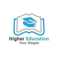 logotipo de educación superior, logotipo de educación superior, logotipo de educación estrella que alcanza, logotipo de educación mundial, logotipo de graduación vector