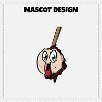 Indonesian Traditional Food Logo Vector Cilok Mascot Illustration Design