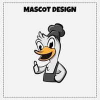 Fried Duck Food Logo Vector Animal Mascot Illustration Design