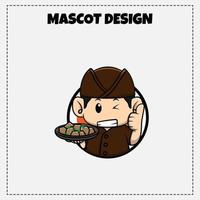 Indonesian Traditional Food Logo Vector Tofu Gejrot Mascot Illustration Design