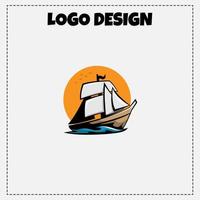 Logo Vector Sailboat Mascot Illustration Design