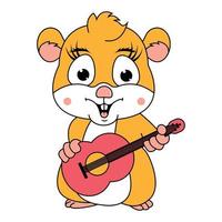 cute hamster animal cartoon vector