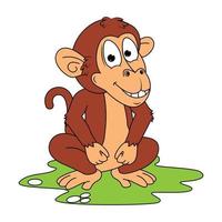 cute monkey animal cartoon graphic vector