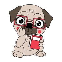 cute dog animal cartoon vector
