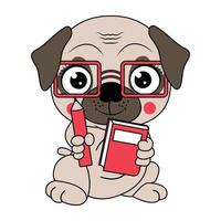 cute dog animal cartoon vector