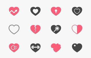 Heart Icon Set vector