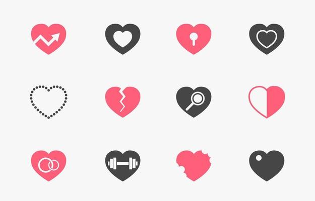 Heart pink love icon Royalty Free Vector Image