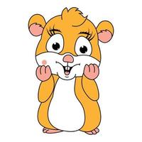 cute hamster animal cartoon vector