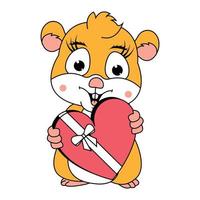cute hamster animal cartoon vector