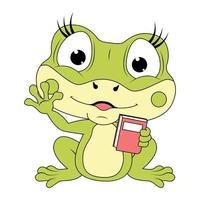cute frog animal cartoon graphic vector