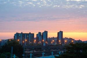 Sunset Scenery of Seodongtan Station in Korea photo