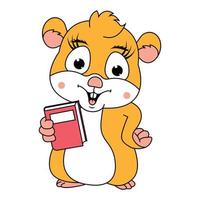 cute hamster animal cartoon vector