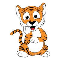 cute tiger animal cartoon graphic vector