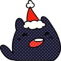 christmas cartoon of kawaii cat vector