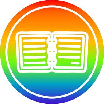 note book circular in rainbow spectrum vector