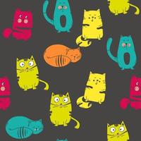 Seamless pattern with cute Kittens. Creative childish texture. Great for fabric, textile Vector Illustration.