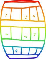 barril de dibujos animados de dibujo de línea de gradiente de arco iris vector