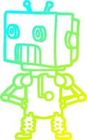 cold gradient line drawing cartoon robot vector