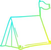 cold gradient line drawing cartoon tent vector