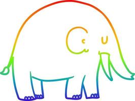 elefante de dibujos animados de dibujo de línea de gradiente de arco iris vector