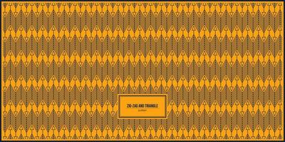 patrón de zig-zag y triángulo con fondo amarillo vector
