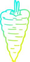 cold gradient line drawing cartoon carrot vector