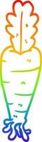 rainbow gradient line drawing cartoon carrot vector