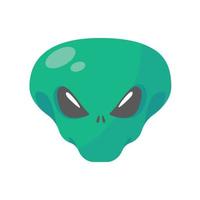 Alien faces. green alien creature with big eyes vector