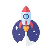 rocket launching into space business start up idea vector